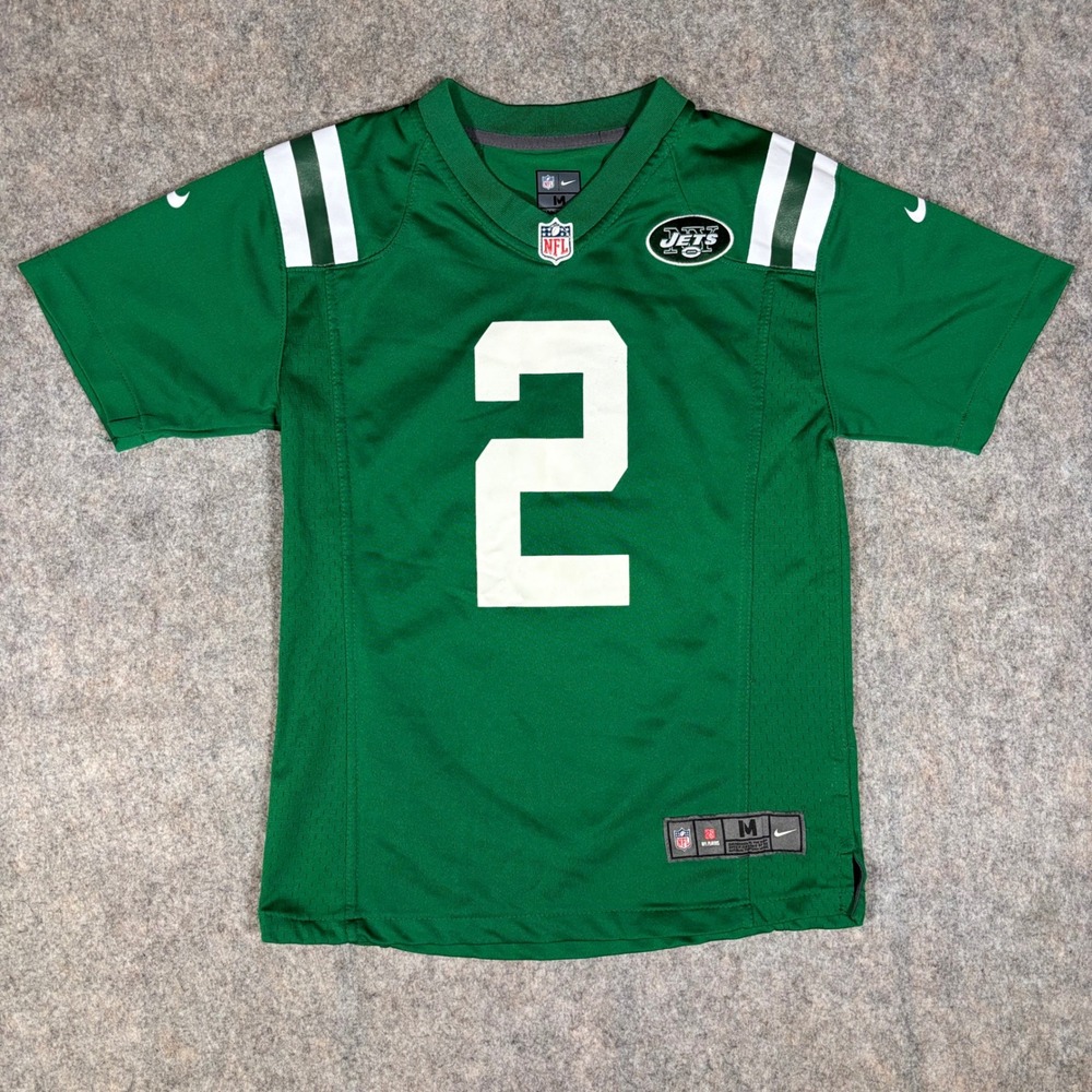Nike New York Jets Jersey Youth Medium Green Zach Wilson 2 NFL Football On Field